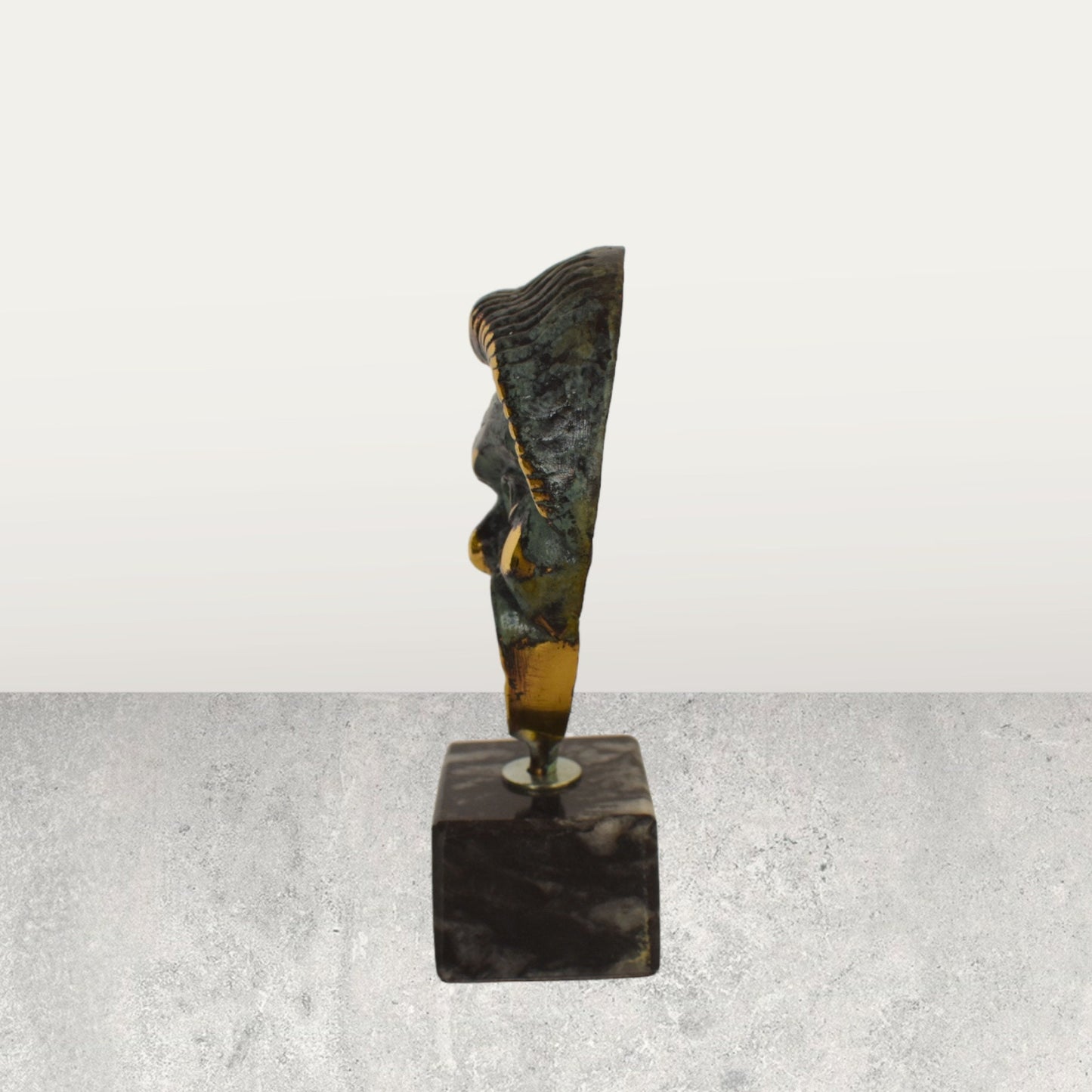 Comedy  Mask - One of the final three principal Dramatic forms in the Theatre of Classical Greece - Decorative - Marble Base - pure bronze