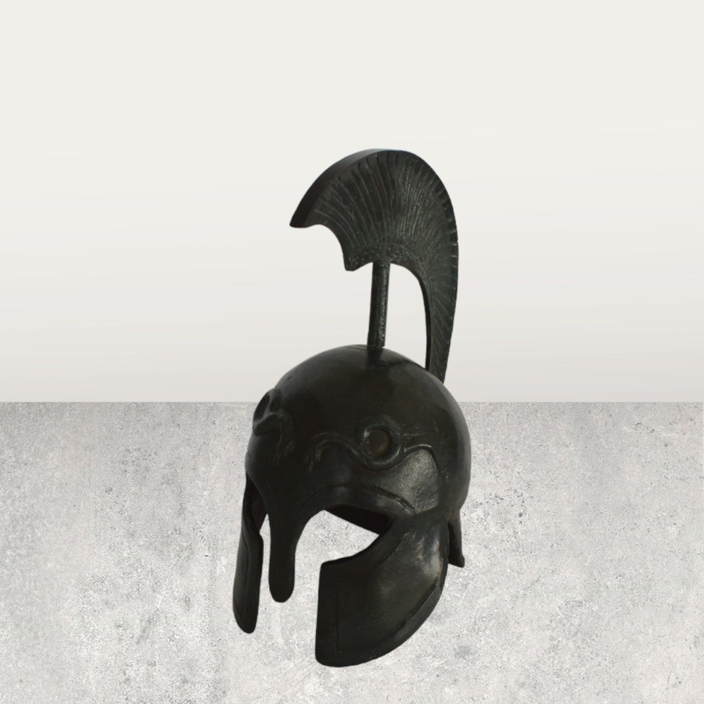 Ancient Greek Spartan Corinthian Helmet - With Snakes - pure bronze statue