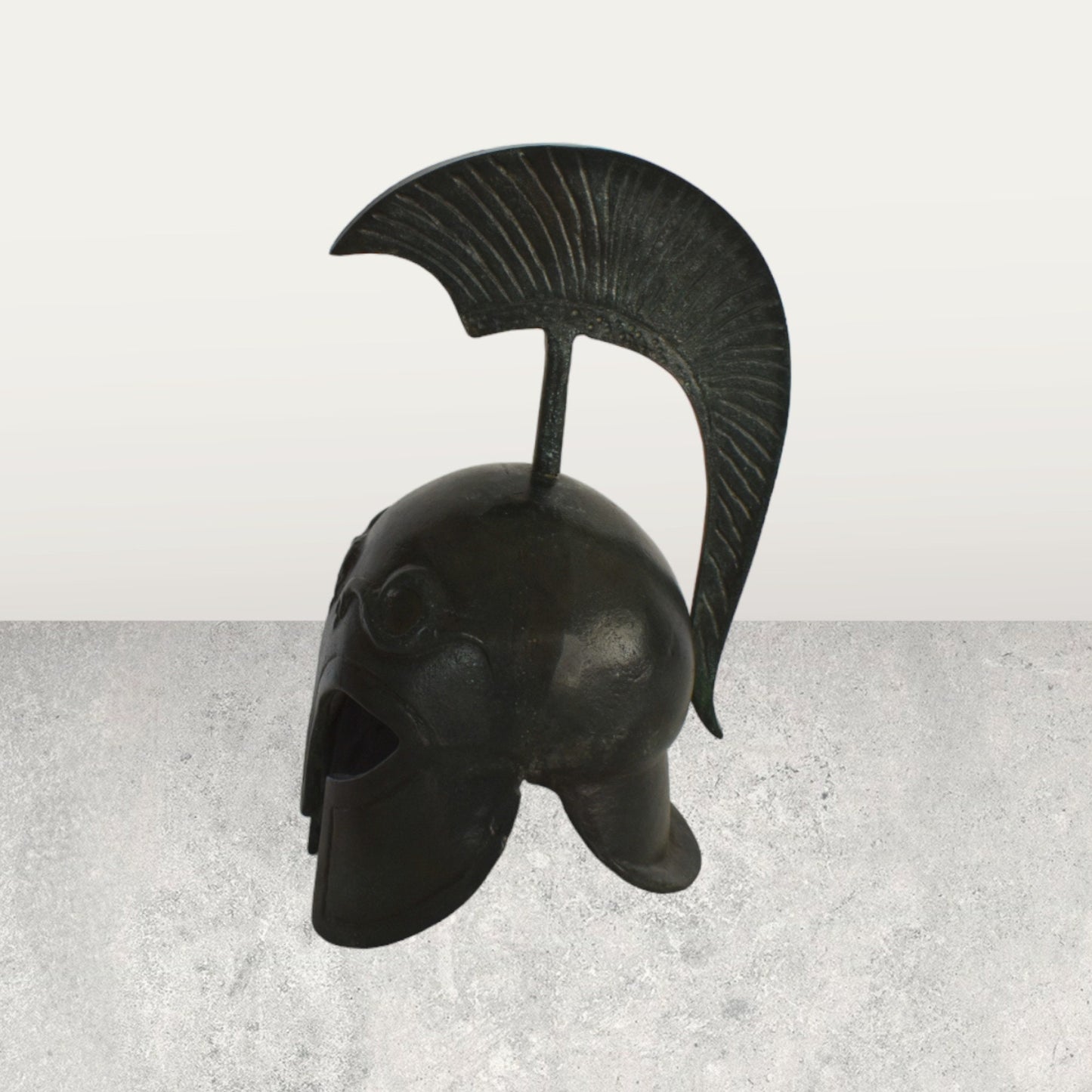 Ancient Greek Spartan Corinthian Helmet - With Snakes - pure bronze statue