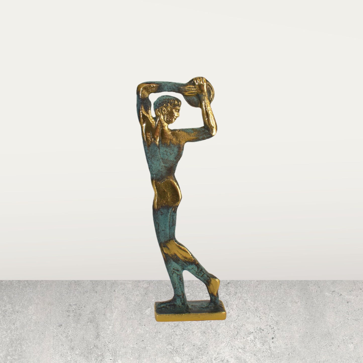 Discobolus - Discus Thrower - Olympic Games Athlete - dynamic pose - Modern Representation - Pure Bronze Sculpture