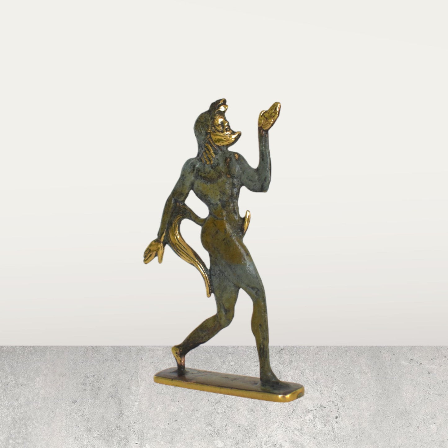 Satyr Silenus - Male rustic fertility daemon of the countryside and wilds - Attendant of Pan and Dionysus - Goat-Human Hybrid- pure bronze