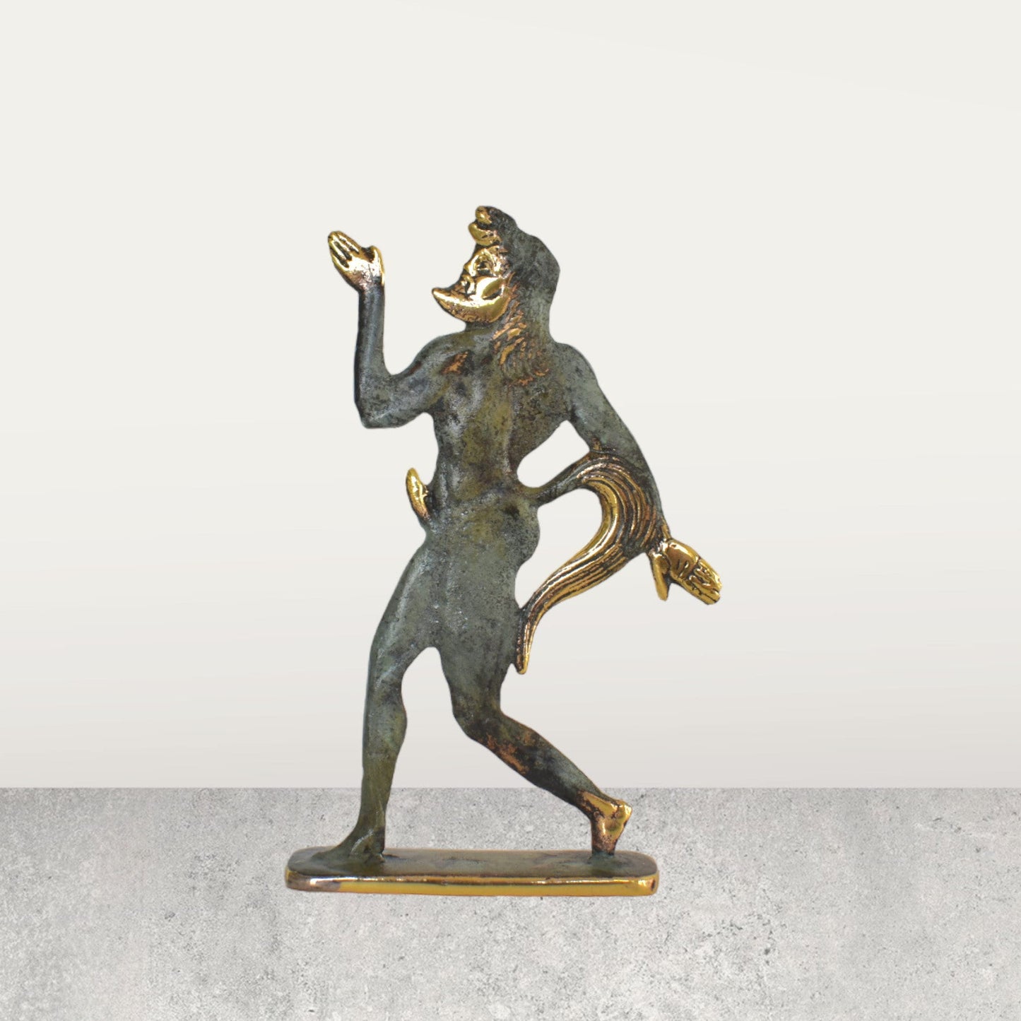 Satyr Silenus - Male rustic fertility daemon of the countryside and wilds - Attendant of Pan and Dionysus - Goat-Human Hybrid- pure bronze