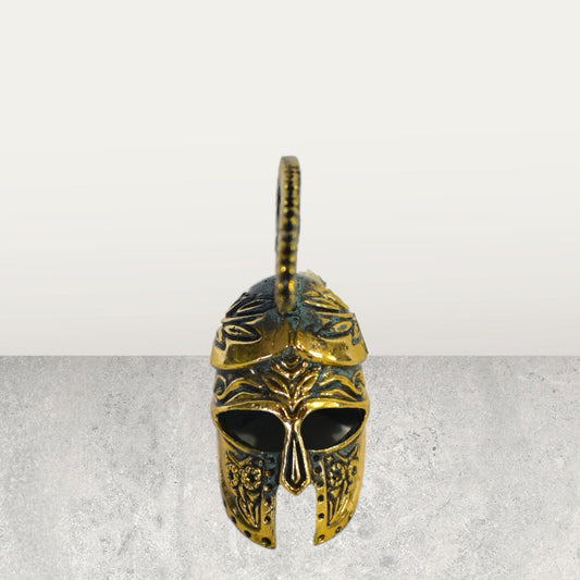 Ancient Greek Spartan Corinthian Helmet - One of the most immediately recognizable types of Helmet - pure bronze statue