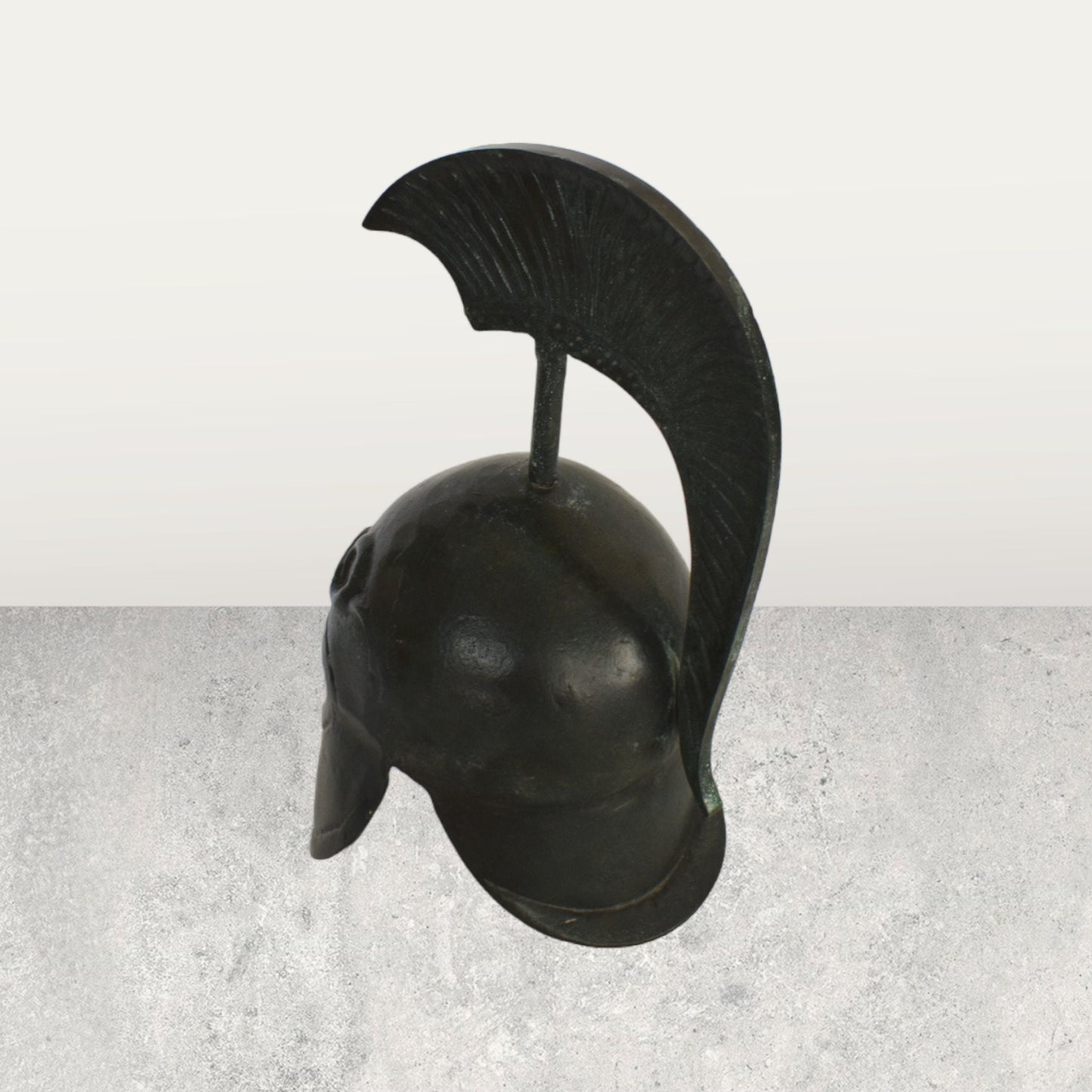Ancient Greek Spartan Corinthian Helmet - With Snakes - pure bronze statue
