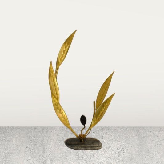 Olive Branch - Ancient Greek Symbol of Peace, friendship and Victory - Olympic Games Prize - pure bronze  statue