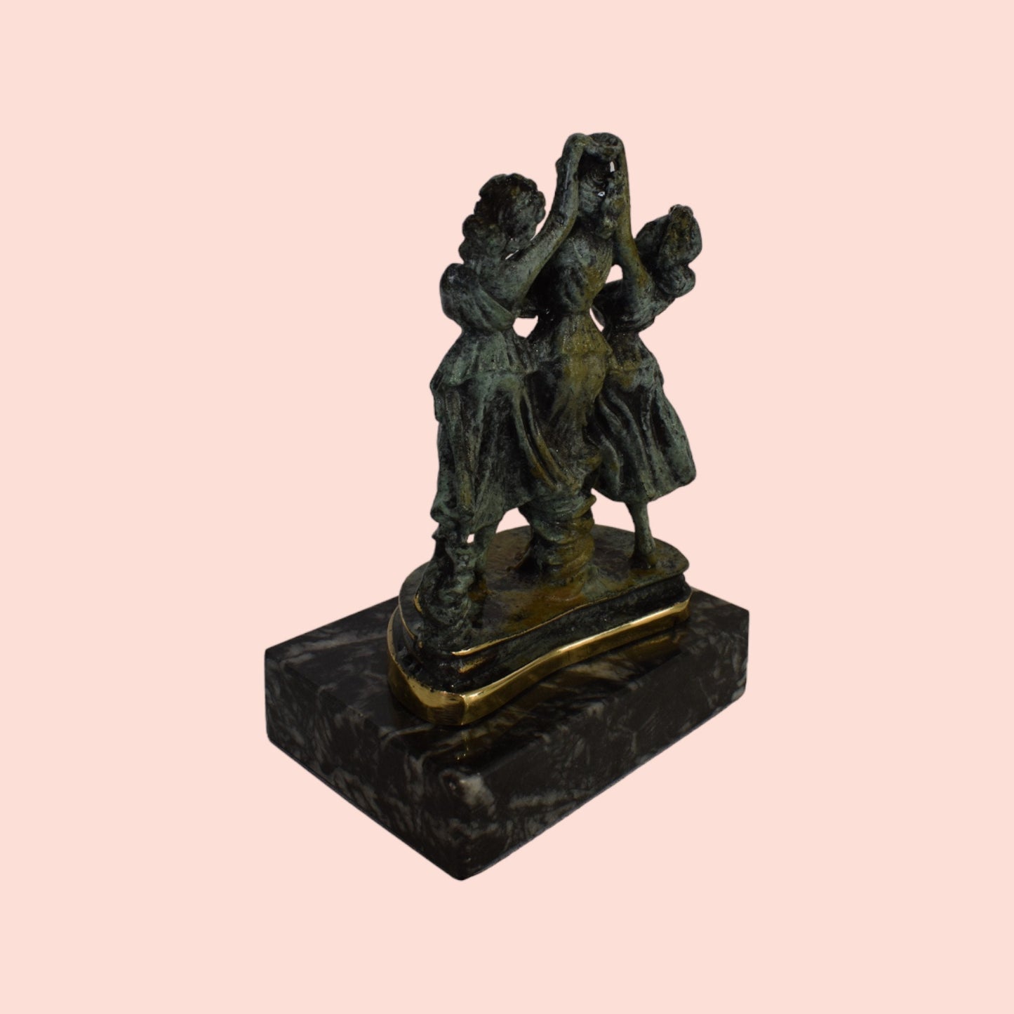 Three Graces Gratiae - Euphrosyne, Aglaia, and Thalia - Greek Roman Goddesses of Pleasure, Creativity - pure bronze statue