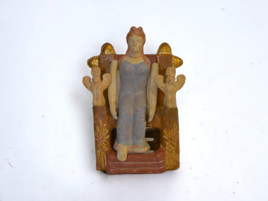 Woman on Throne - Idol from Boeotia - 400 BC - Museum Reproduction - Ceramic Artifact