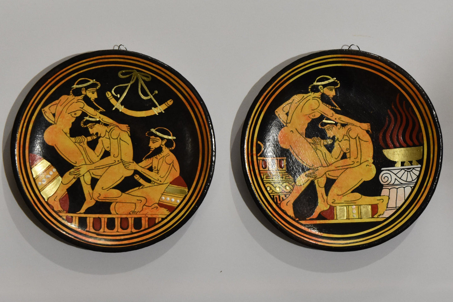 Homoerotic Scene - Set of Two - Athens, 450 BC - I can’t see anything I don’t like about you - Ceramic - Handmade in Greece