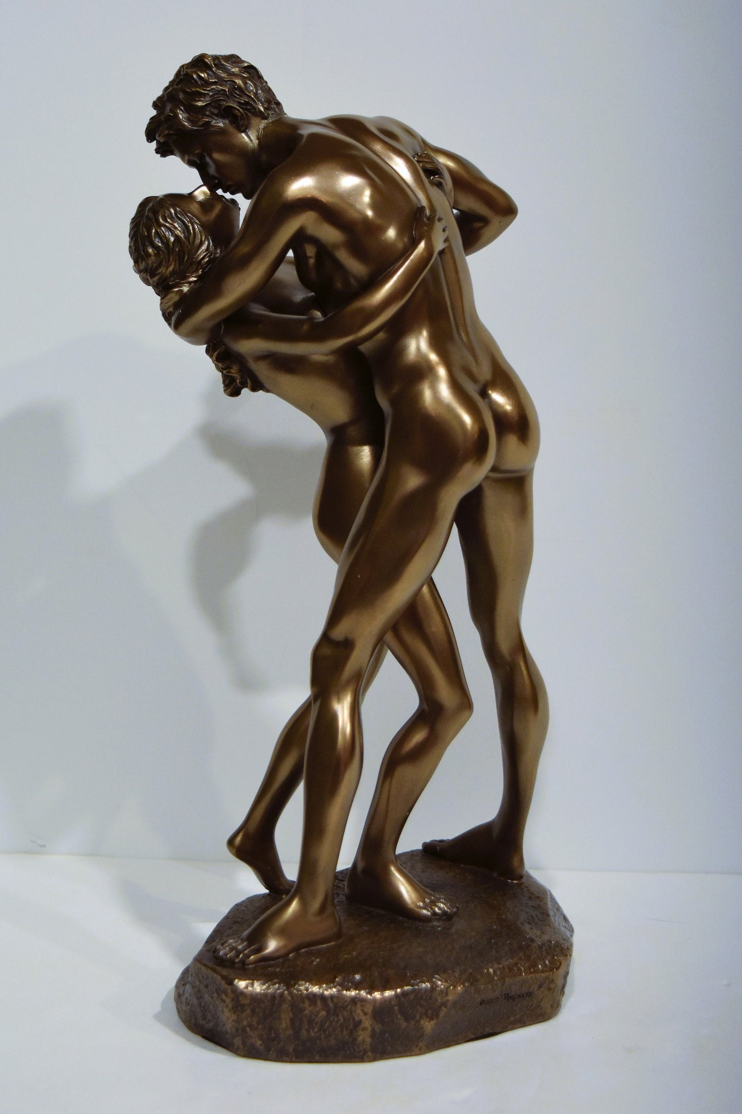 Couple Kissing - The ultimate expression of Love - Love is composed of a single soul inhabiting two bodies - Cold Cast Bronze Resin