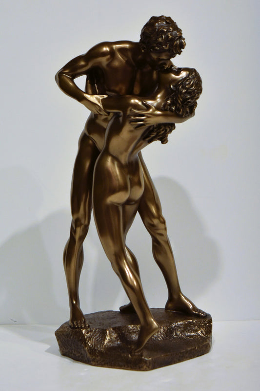 Couple Kissing - The ultimate expression of Love - Love is composed of a single soul inhabiting two bodies - Cold Cast Bronze Resin