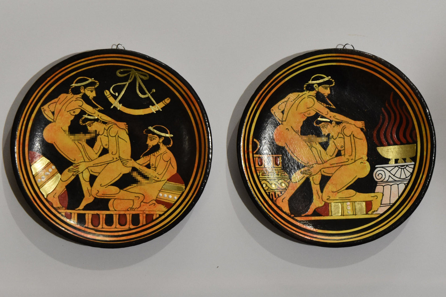 Homoerotic Scene - Set of Two - Athens, 450 BC - I can’t see anything I don’t like about you - Ceramic - Handmade in Greece