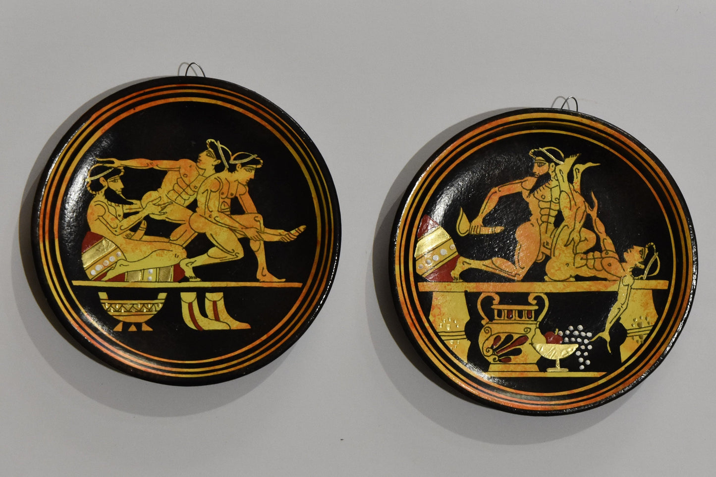 Homoerotic Scene - Set of Two - Athens, 450 BC - What we have once enjoyed we can never lose - Ceramic - Handmade in Greece