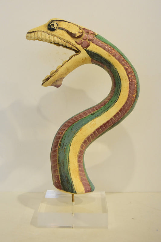 Part of a snake - Hekatompedon - Acropolis Museum - Reproduction - Plexiglass Base - Ceramic Artifact