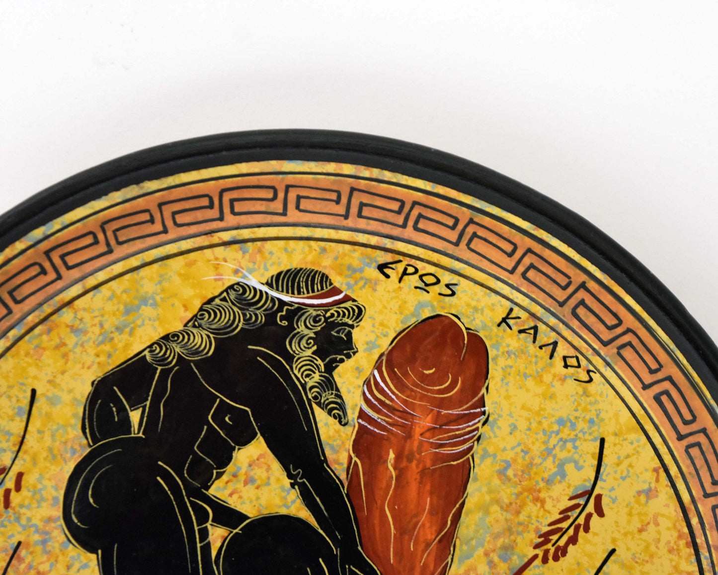 Homoerotic Scene between Two Males  - Athens, 500 BC - Everything I do, I do it for you - Ceramic - Meander design - Handmade in Greece