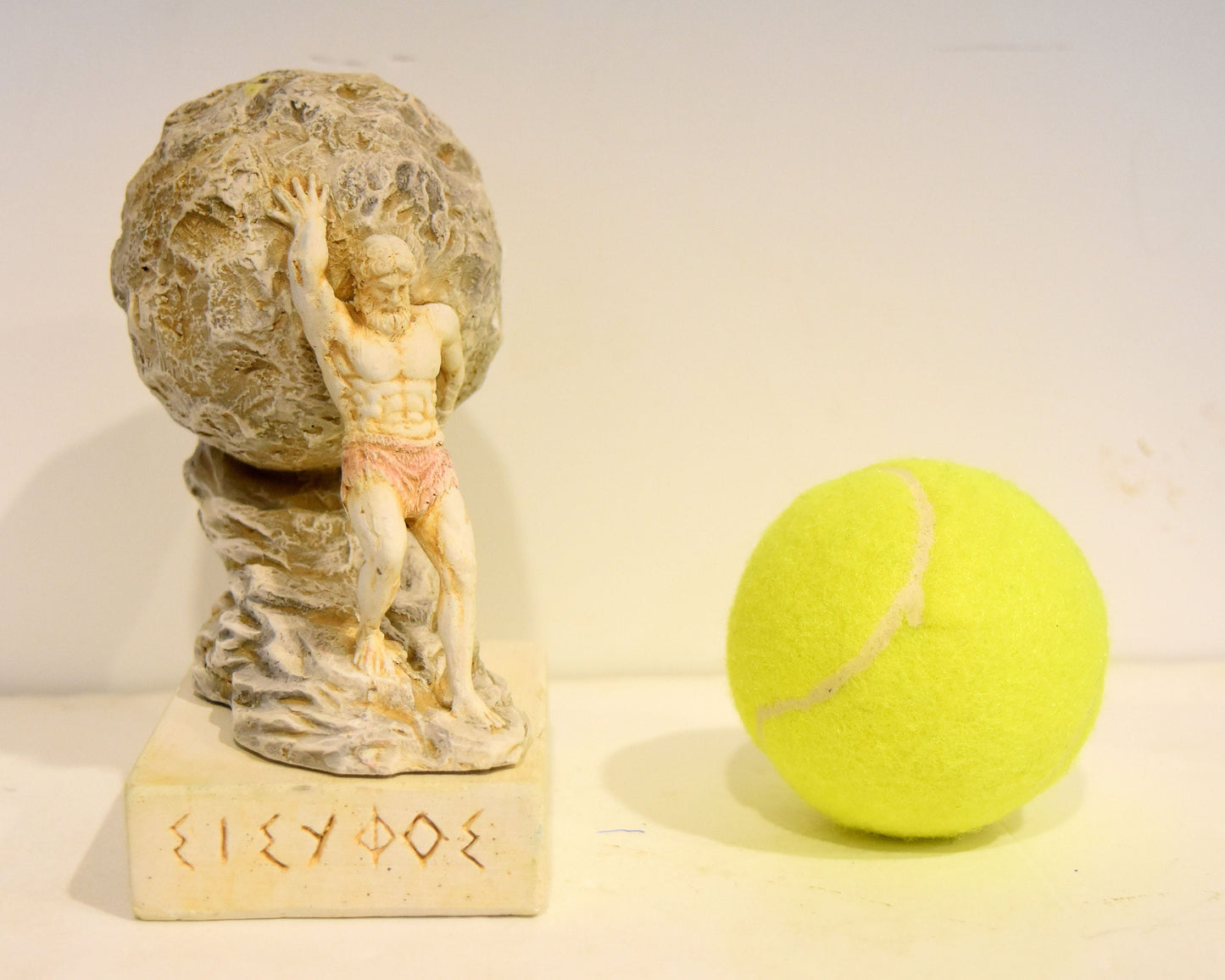 Sisyphus Sisyphos - Zeus dealt him the eternal punishment of forever rolling a boulder up a hill of Hades - Handmade - Casting Stone