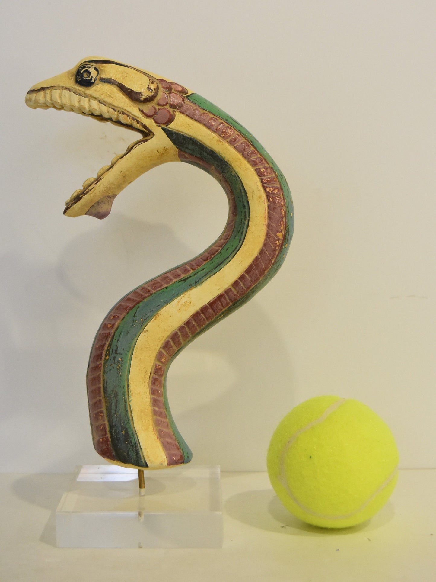 Part of a snake - Hekatompedon - Acropolis Museum - Reproduction - Plexiglass Base - Ceramic Artifact