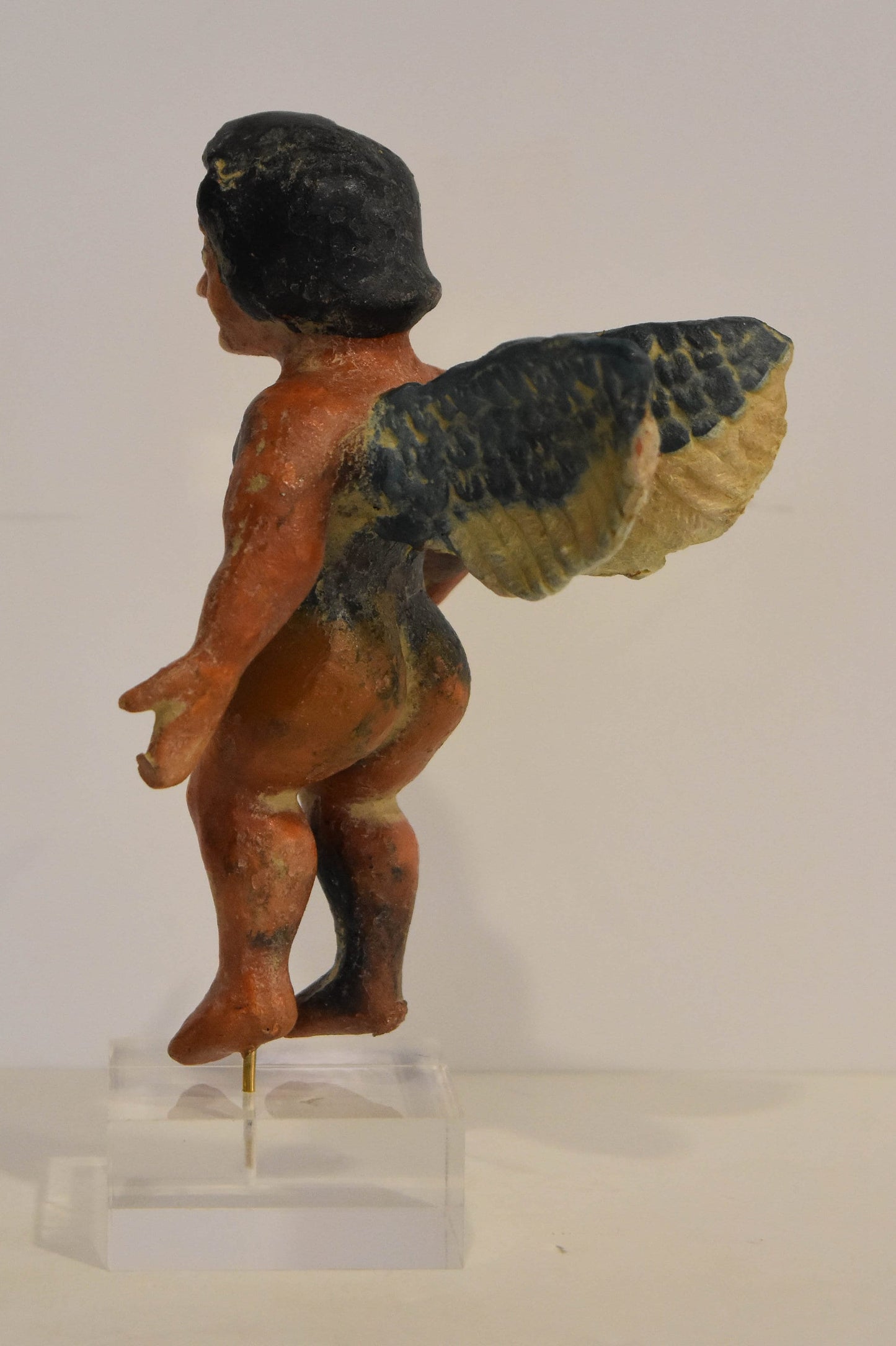 Eros Cupid - The mischievous God of Love, a minion and constant companion of the Goddess Aphrodite - Plexiglass Base - Ceramic Artifact