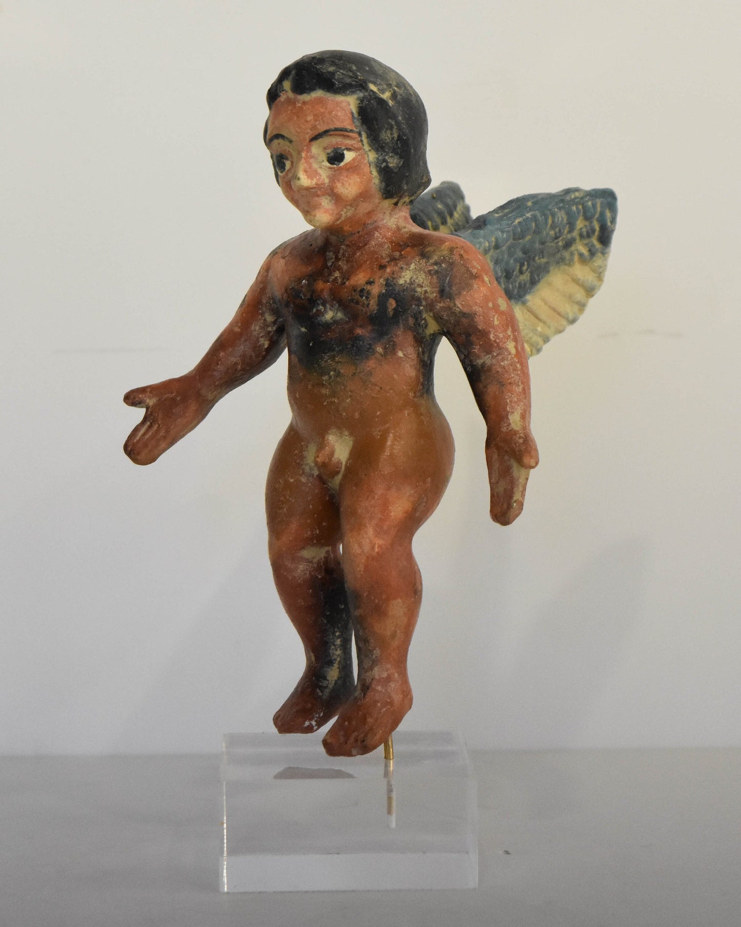 Eros Cupid - The mischievous God of Love, a minion and constant companion of the Goddess Aphrodite - Plexiglass Base - Ceramic Artifact