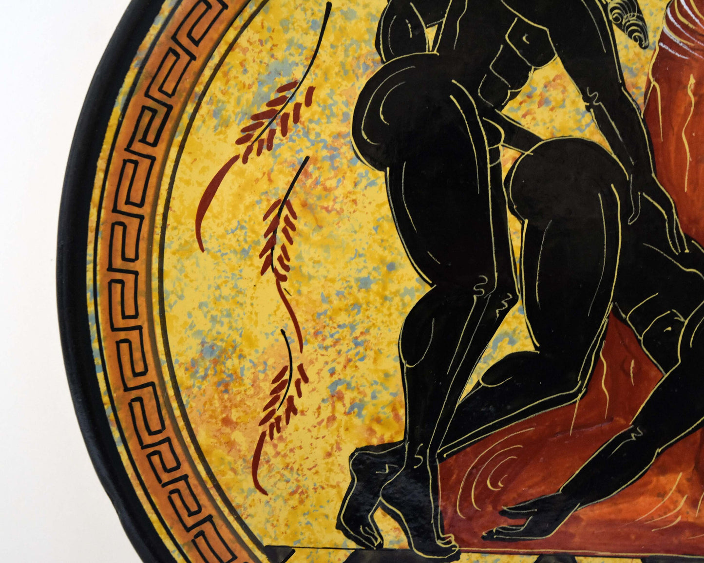 Homoerotic Scene between Two Males  - Athens, 500 BC - Everything I do, I do it for you - Ceramic - Meander design - Handmade in Greece